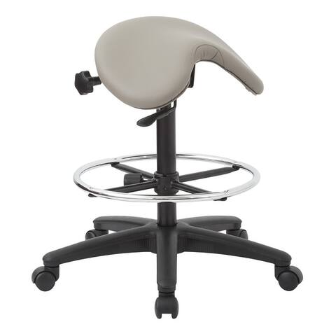 Backless Stool with Height-adjustable Saddle Seat
