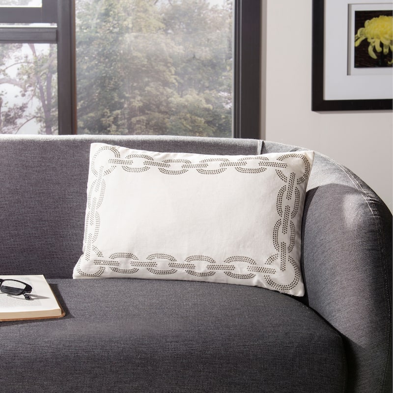 SAFAVIEH Maita 20-inch Grey Decorative Throw Pillow (Set of 2)
