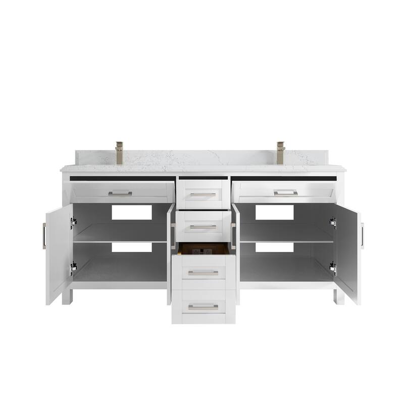 Willow Collections 72 in. W x 22 in. D Double Sink Bathroom Vanity with Countertop