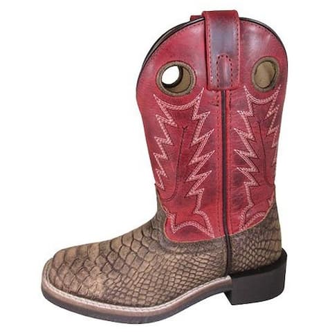Smoky Mountain Western Boots Boys Viper Leather Pull Holes Brown