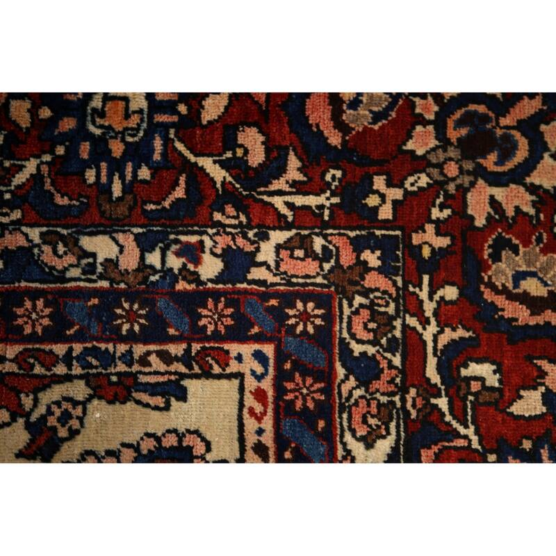 Rust Red Bakhtiari Persian Antique Area Rug Hand-Knotted Wool Carpet - 10'0"x 13'11"