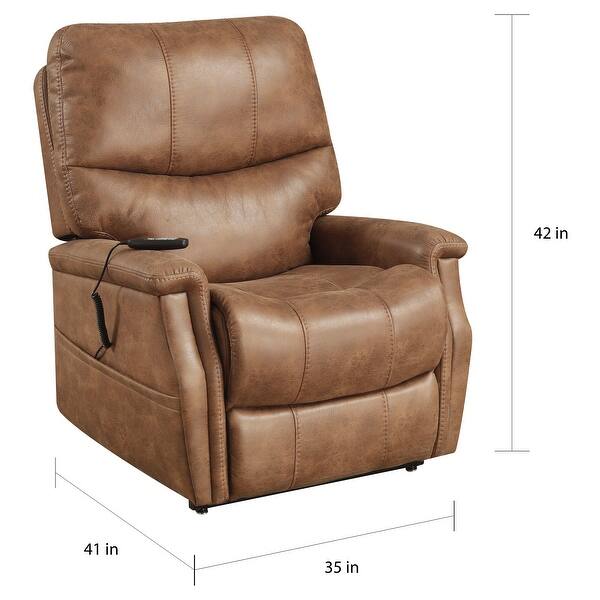 Distressed Brown Faux Leather Power Dual Motor Lift Chair Recliner ...