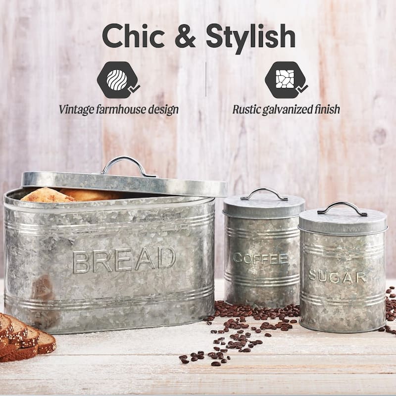 Amici Home Rustic Kitchen Collection Galvanized Storage Canister