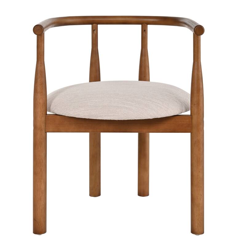 Christopher Knight Home - 7-Piece Mid-Century Modern Walnut Dining Set with Solid Wood Oval Dining Table and Cushioned Chairs