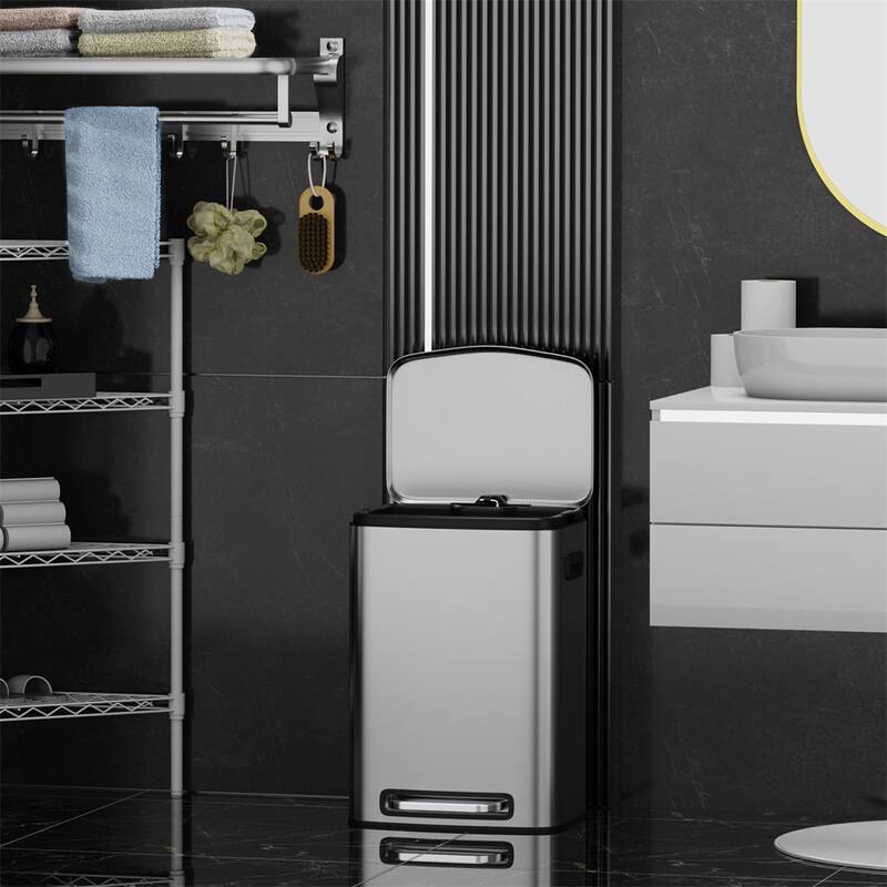 13 Gallon 50L Foot Pedal Operated Soft Close Trash Can Bustbin
