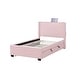 preview thumbnail 6 of 7, Upholstered bed frame with trundle bed .teddy fabric,USB functionality,and a pocket design on the side of the headboard