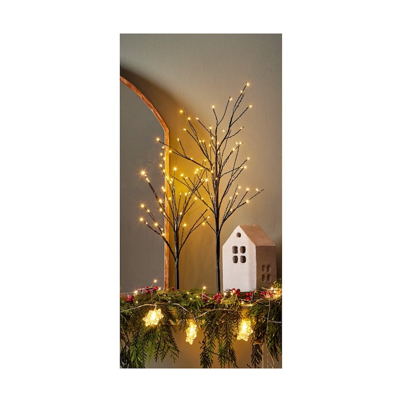 Glint LED Multicolor Short Artificial Christmas Tree 15.5 in Indoor Holiday Decor