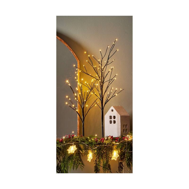 Glint LED Tall Decorative Tree Sculpture Multicolor Holiday Decor Indoor 22in H x 4in L x 4in W Christmas