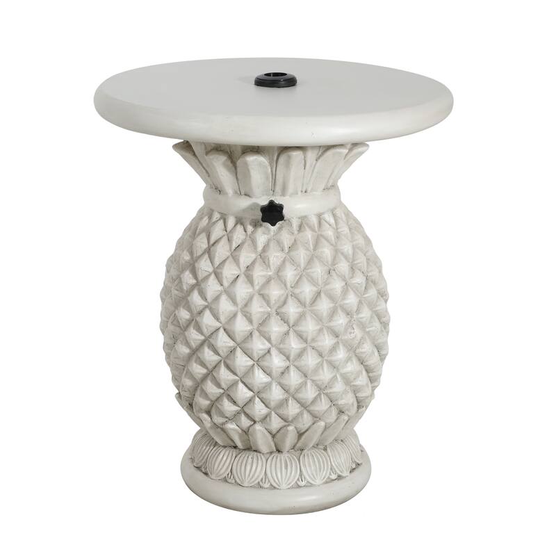 Christopher Knight Home - Lillian Classic Outdoor MGO Side Table Umbrella Base with Pineapple Design