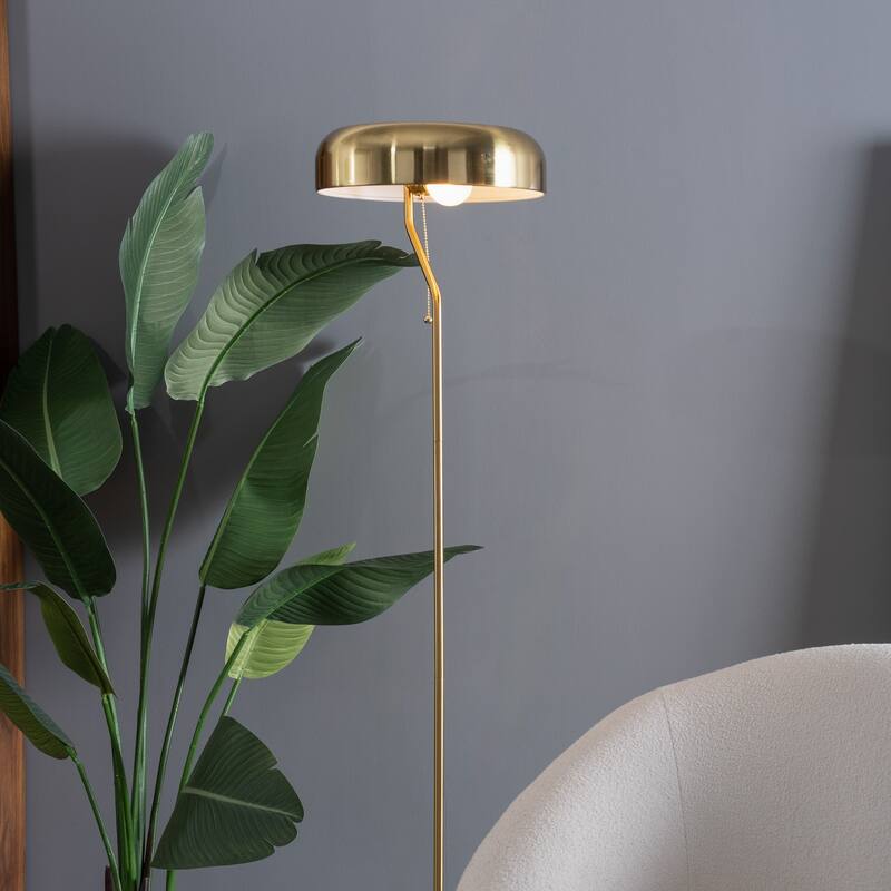 Tall Corner Floor Lamp for Living Room, Bedroom & Office Space Illumination, Floor Lamp - Gold Outer and White Inner 110~120V