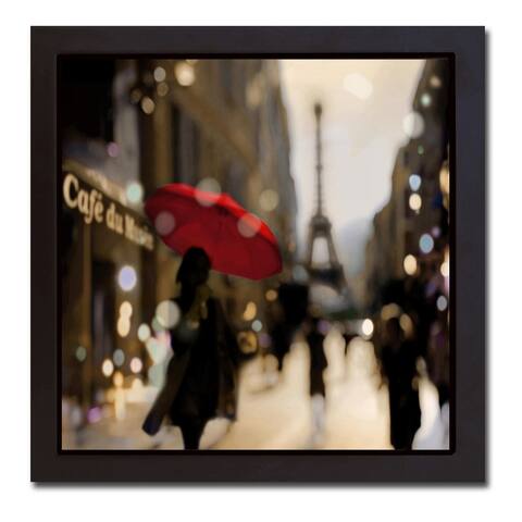 A Paris Stroll by Kate Carrigan Black Floater Framed Canvas Art (20 in x 20 in)