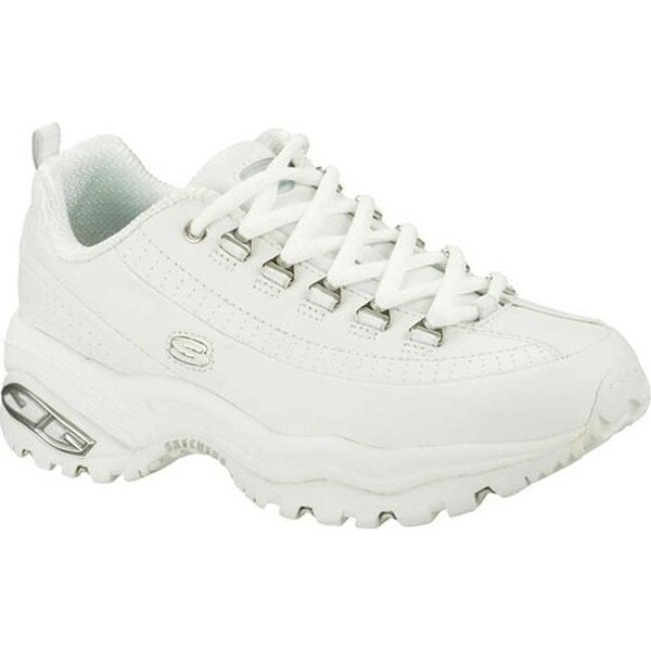 white leather skechers