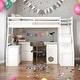 preview thumbnail 1 of 43, Twin Size Loft Bed with 7 Drawers 2 Shelves and Desk White