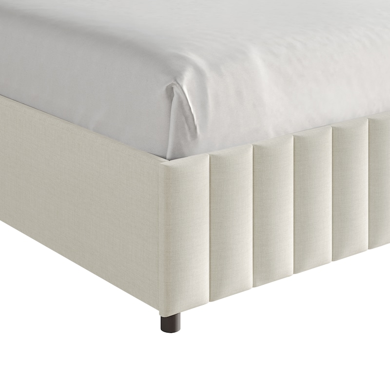 CraftPorch Minimalist Wingback Platform Lift Up Storage Bed