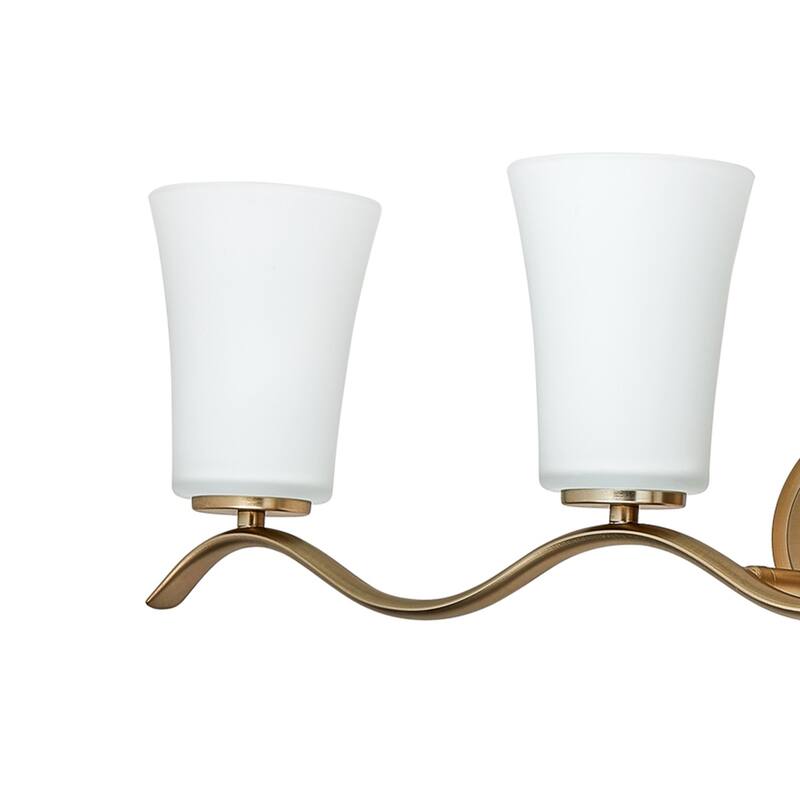 4 Lt Mount Bathroom light with white glass and gold finish