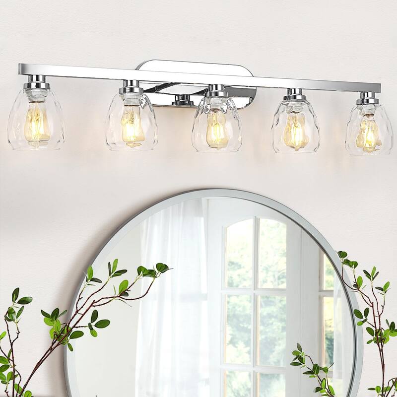 3/4/5/6 Light Bathroom Vanity Light Wall Sconce with Glass Shade