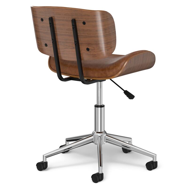 WYNDENHALL Perry Swivel Adjustable Executive Computer Bentwood Office Chair - 22 W x 25 D x 34.1 H