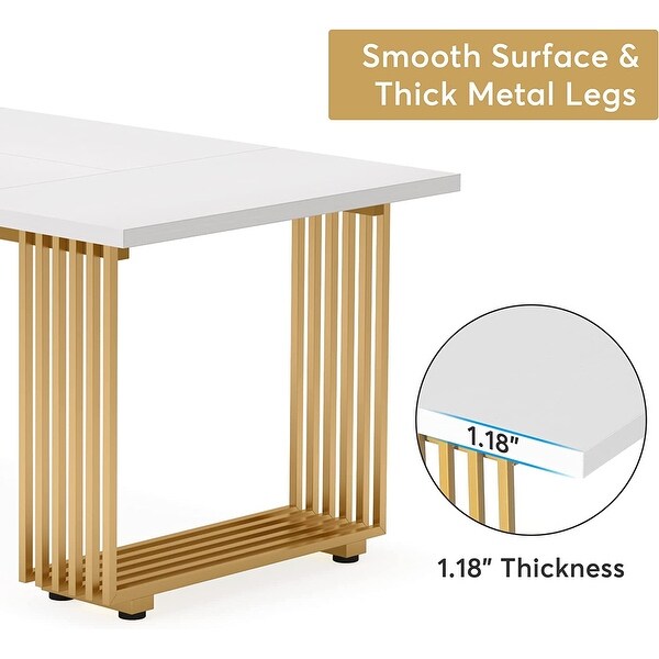 Modern Dining Table for 6-8 People, 70.8 Inches Long White Modern Dining Table for 6-8 People, 70.8 Inches Long White