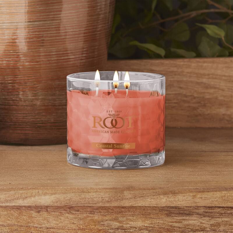 Root Costal Sunrise Scented 3-Wick Signature Honeycomb Jar - 12 oz