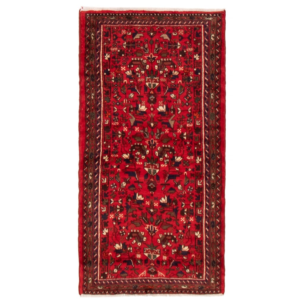 ECARPETGALLERY Hand-knotted Andelz Red Wool Rug - 3'3 x 6'1