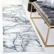 preview thumbnail 89 of 92, SAFAVIEH Craft Margaretha Modern Abstract Marble Pattern Rug 2'3" x 10' Runner - Ivory Grey/Blue