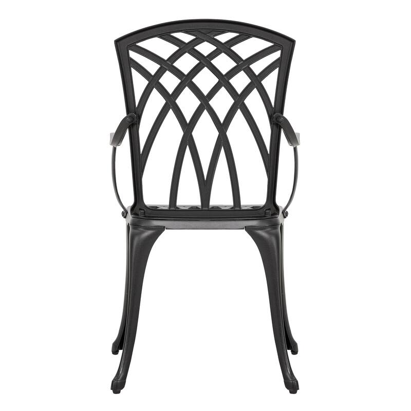 3-Piece Outdoor Patio Bistro Set,24 Inch Cast Aluminum Bistro Table with Umbrella Hole and 2 Bistro Chairs