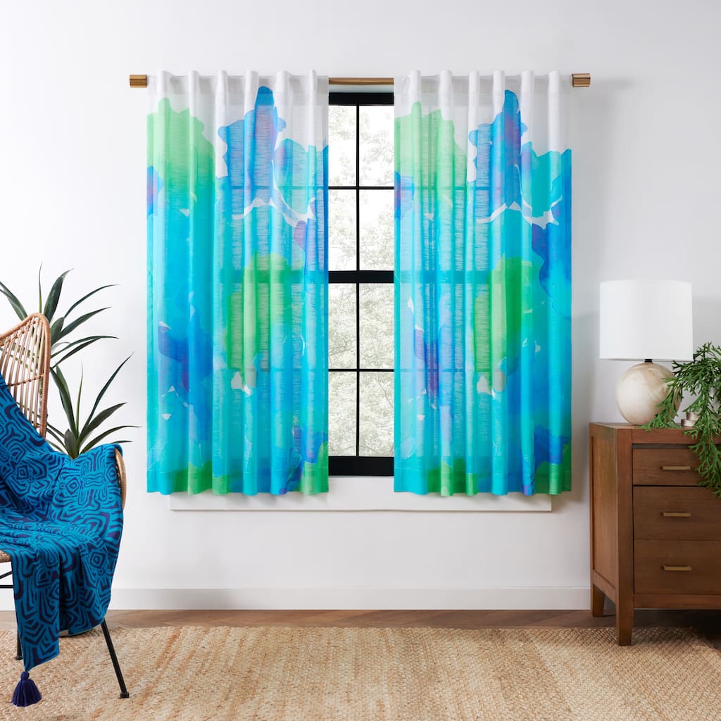 Rochelle Porter Caribbean Sea Single Curtain Panel