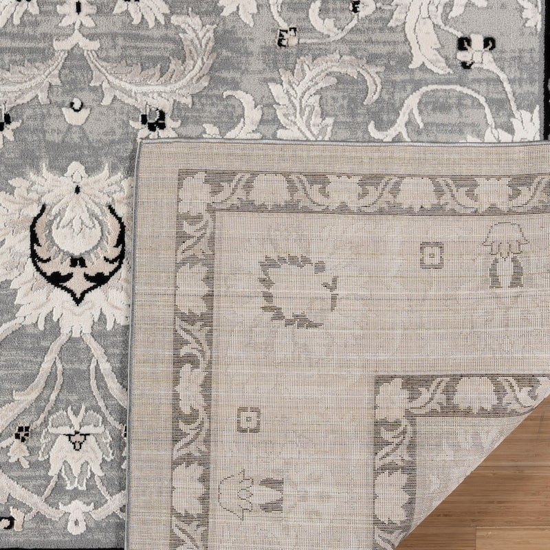 Gertmenian Arlo High Low Transitional Modern Gray Ivory Black Indoor Area Rug Collection