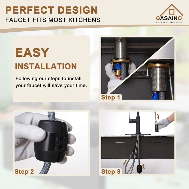 Single Handle Pull Down Sprayer Kitchen Faucet