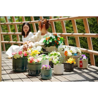 Ceramic Planters with Drainage Hole - Frost Proof Indoor Outdoor Flower Pots, 2pc