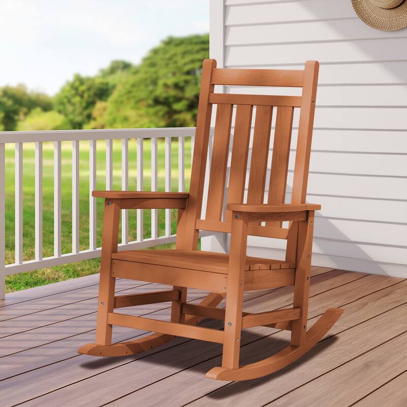 HDPE Outdoor Patio Rocking Plastic Adirondack Chair