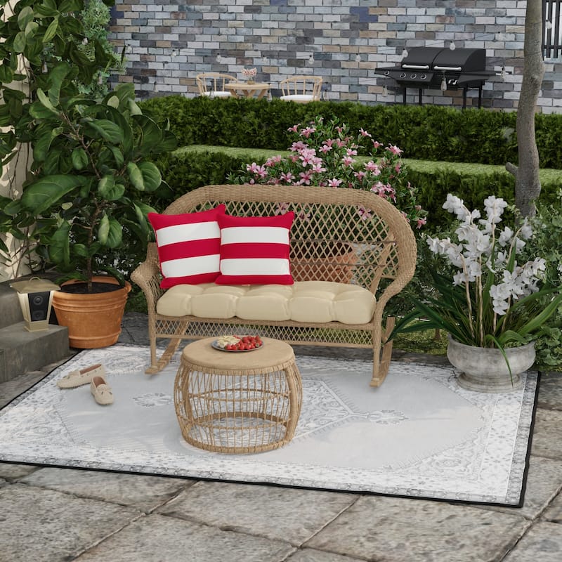 18" x 18" Americana Outdoor Throw Pillow with Welt - Set of 2 - 18'' L x 18'' W x 5'' H