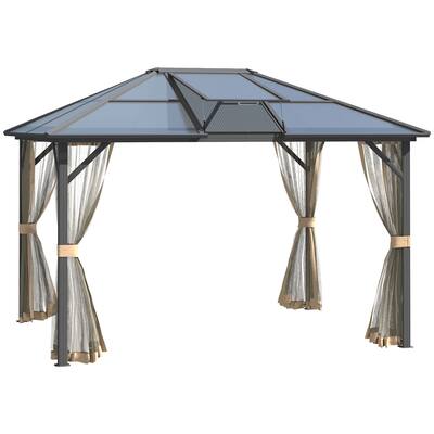 10' x 12' Hardtop Gazebo Canopy with Polycarbonate Roof