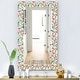 preview thumbnail 3 of 5, Designart 'Green Flowers 6' Traditional Mirror - Vanity Printed Mirror
