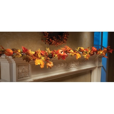 LED Lighted Fall Floral Garland   19330263   Shopping