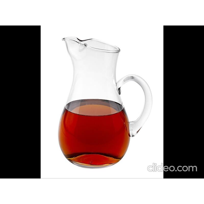 Zeus Mouth Blown Glass Pitcher H10" - 36 Oz.