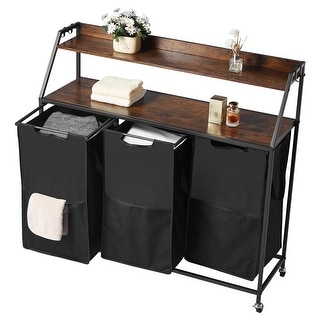 UIMOSO 2 Tiers Laundry Sorter, Tall Laundry Hamper with Metal Frame and ...