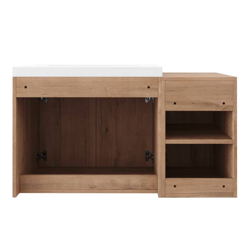 Bathroom Vanity With Sink In 24/36/48 Inch, Floating Bathroom Vanity With Soft Close Door