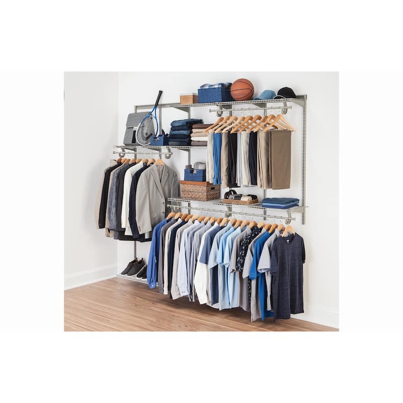 ClosetMaid ShelfTrack 60-96 Inch Wide Adjustable Closet Organizer