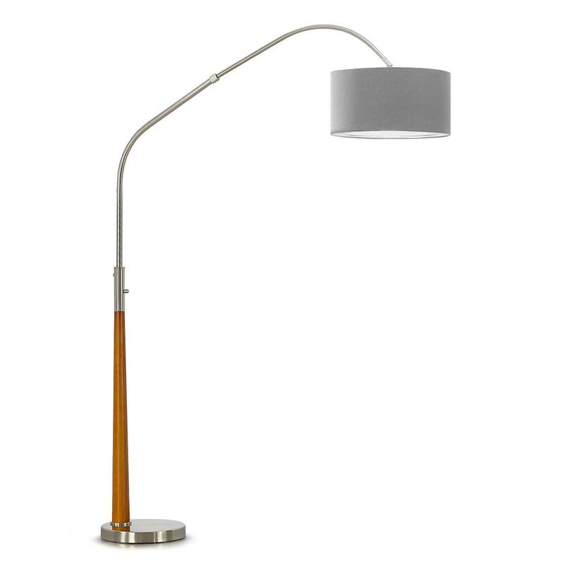 HOMEGLAM Century 81" Solid Wood Arched Floor Lamp with Dimmable LED Bulb