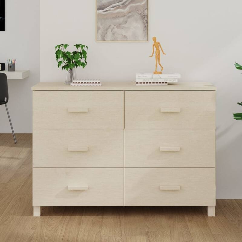 vidaXL Sideboard Buffet Console Cabinet with Storage HAMAR Solid Wood Pine - 44.5" x 15.7" x 31.5"
