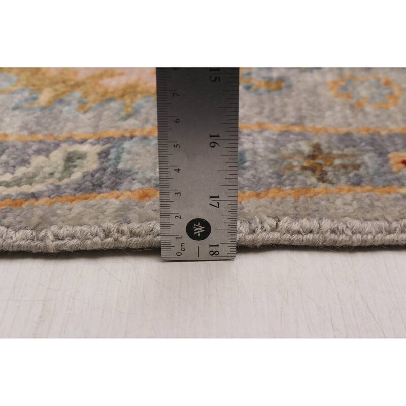 ECARPETGALLERY Hand-knotted Modern Oushak Grey Wool Rug - 8'0 x 10'0