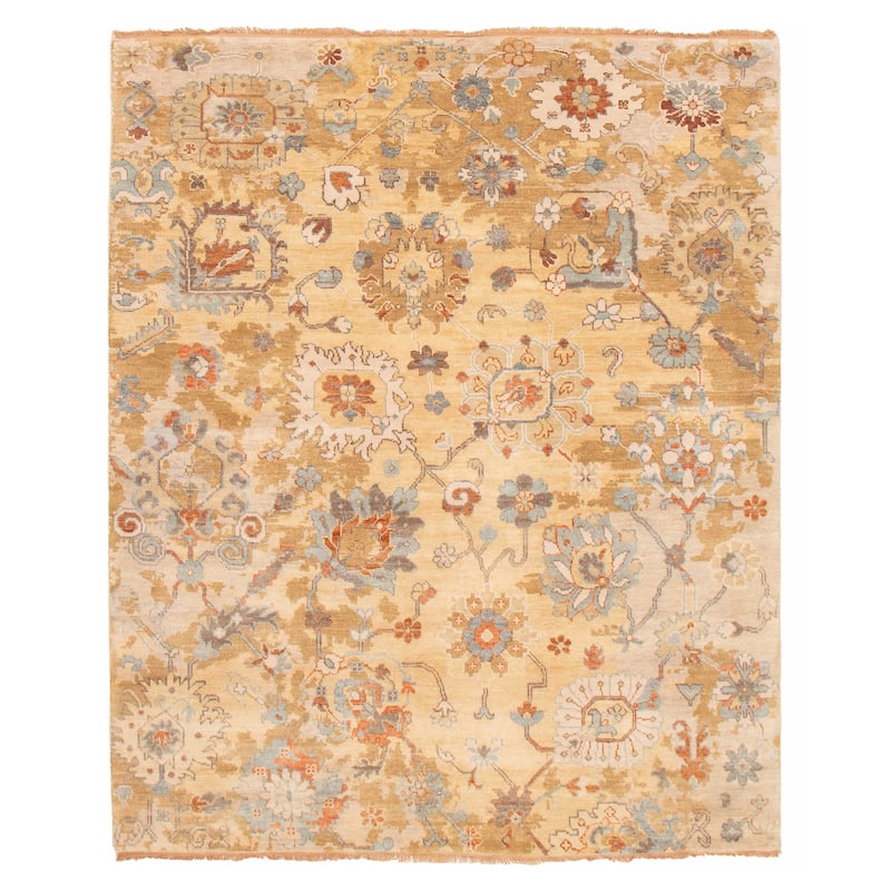 ECARPETGALLERY Hand-knotted Modern Oushak Khaki Wool Rug - 8'1 x 9'11 - Khaki - 8'1 x 9'11