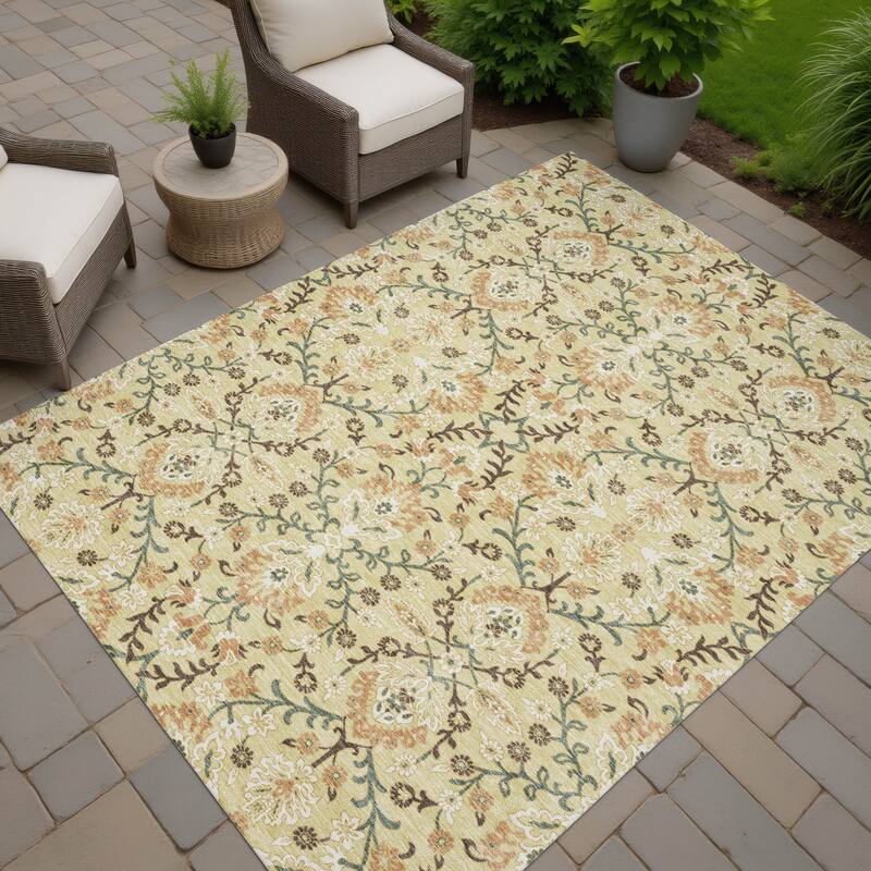 Machine Washable Indoor/ Outdoor Traditional Hartman Chantille Rug