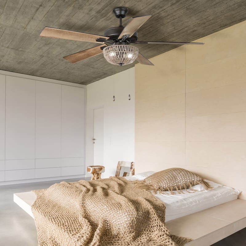 The Curated Nomad Carillon 52-inch Woven Rope 5-blade LED Ceiling Fan