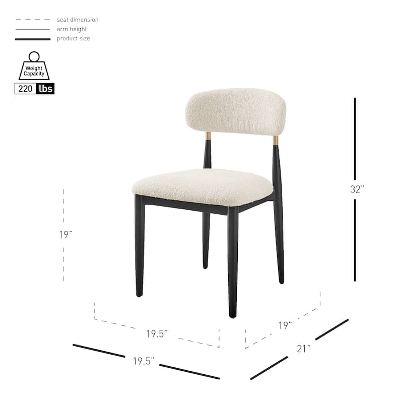 NPD Furniture Verna Boucle Dining Side Chair (Set of 2)