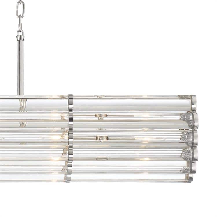 Libby Langdon for Crystorama Elliot 6 Light Polished Nickel Linear Chandelier - 48'' W x 6.79'' H x 11'' D