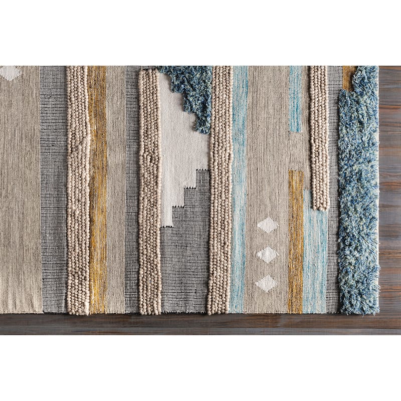 Pavan Handmade Bohemian Striped Area Rug