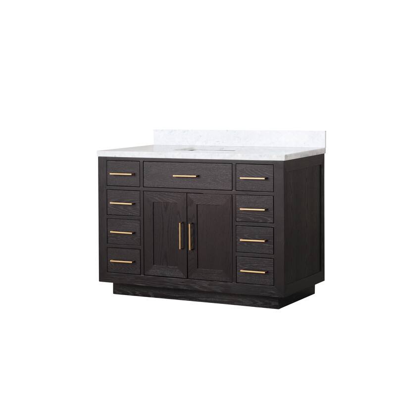 Lexora Abbey Bath Vanity and Carrara Marble Top