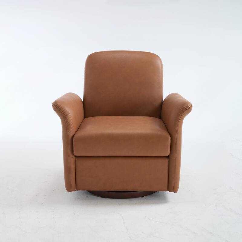 Modern Barrel Armchair with Wood Base